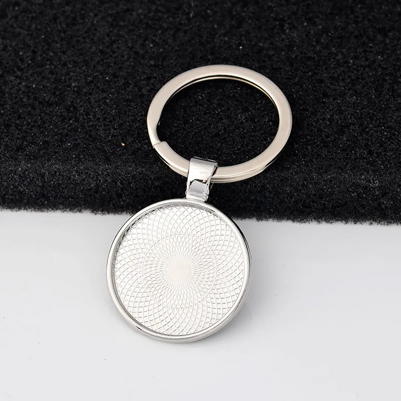 10pcs/lot 25mm Cabochon Blank Keychain Pendant Base Handmade Key Chain Keyring Fit 25mm Glass DIY Jewelry Making Accessories