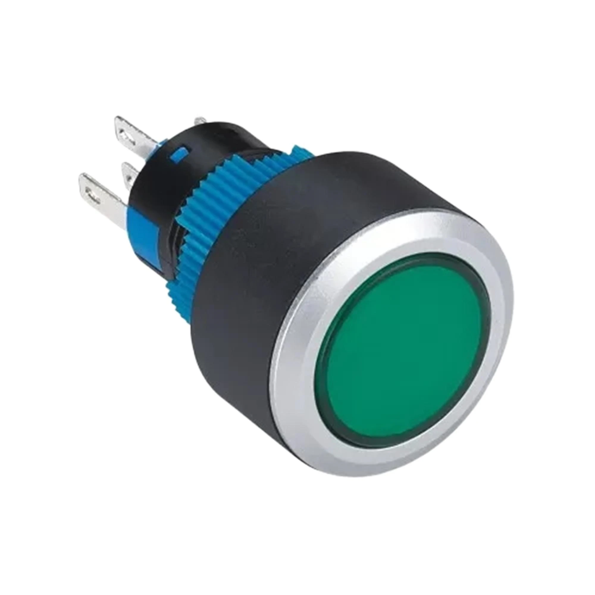 ELEWIND 22mm Kunststoff 2 PIN terminal Schwarz rahmen Runde kopf signal lampe (PB223PY-D/G/12V ,PB223WY-D/G/12V)