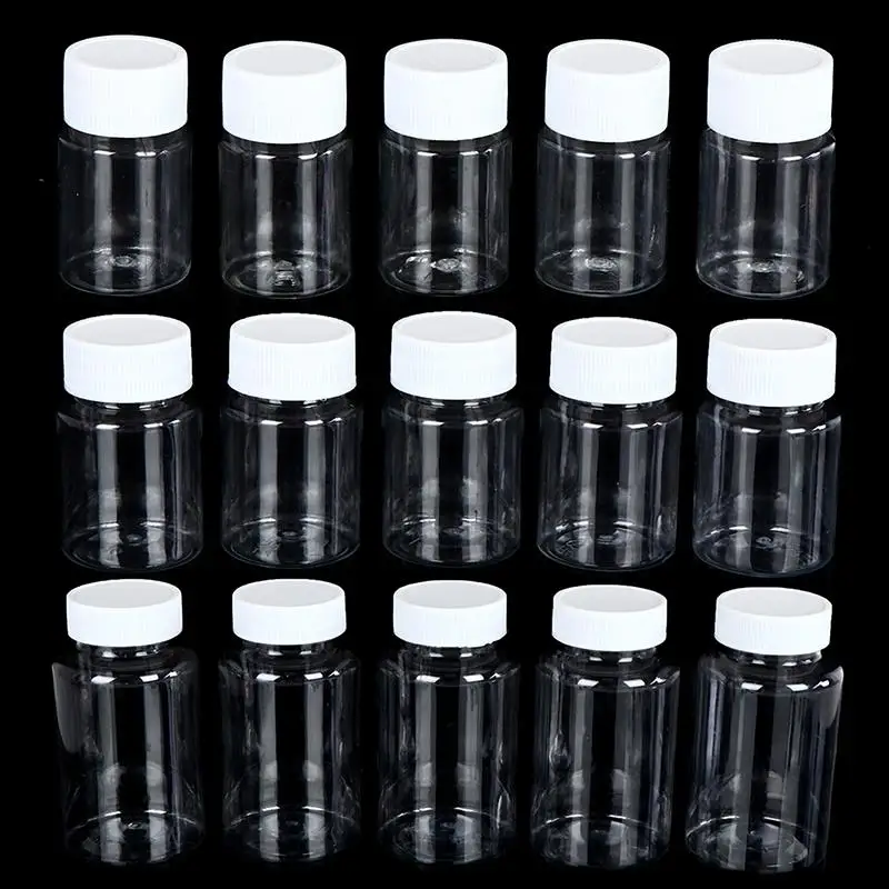 5pcs Refillable Bottles 15ml/20ml/30ml/50ml/100ml/150ml/200ml Plastic PET Clear Empty Seal Bottles Container