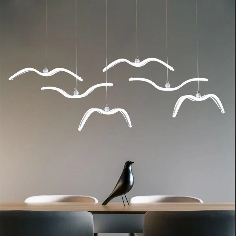 Acrylic Seagull Pendant Lights Luxury Restaurant Living Room Ceiling Lamp Nordic Home Appliances Chandelier for Bedroom Lighting