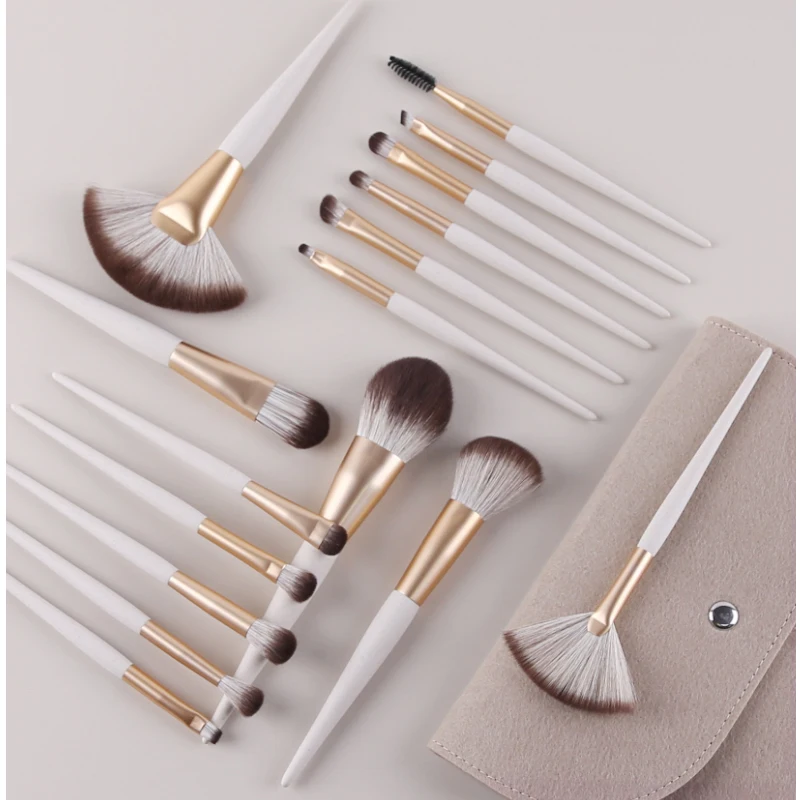 ZOREYA Makeup Brushes Set 16Pcs Powder Foundation Eyelash Large Fan Eye Shadow Make Up Brush Beauty Cosmetic Tool