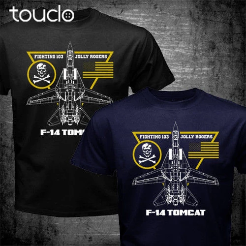 F-14 Tomcat Fighting 103 Jolly Rogers Squadron  Aviation  Fashion Short Creative Printed Men Customize Tee Shirts