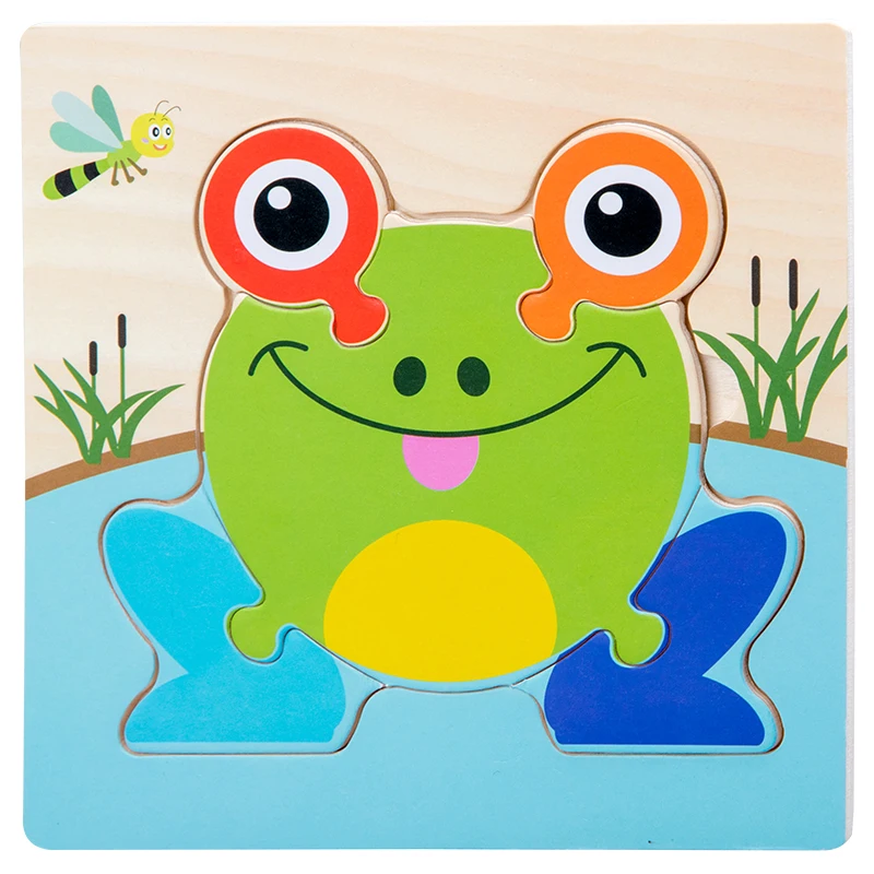 Baby Holz 3D Puzzles Tangram Formen Lernen Bildungs Cartoon Tier Intelligenz Puzzle Spielzeug Für Kinder Geschenk