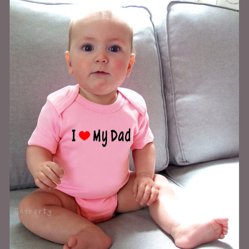 

I Love My Dad Print Baby Bodysuit Summer Infant Boy Girl Unisex Cotton Bodysuits Newborn Kids Baby Clothes Jumpsuit Outfits