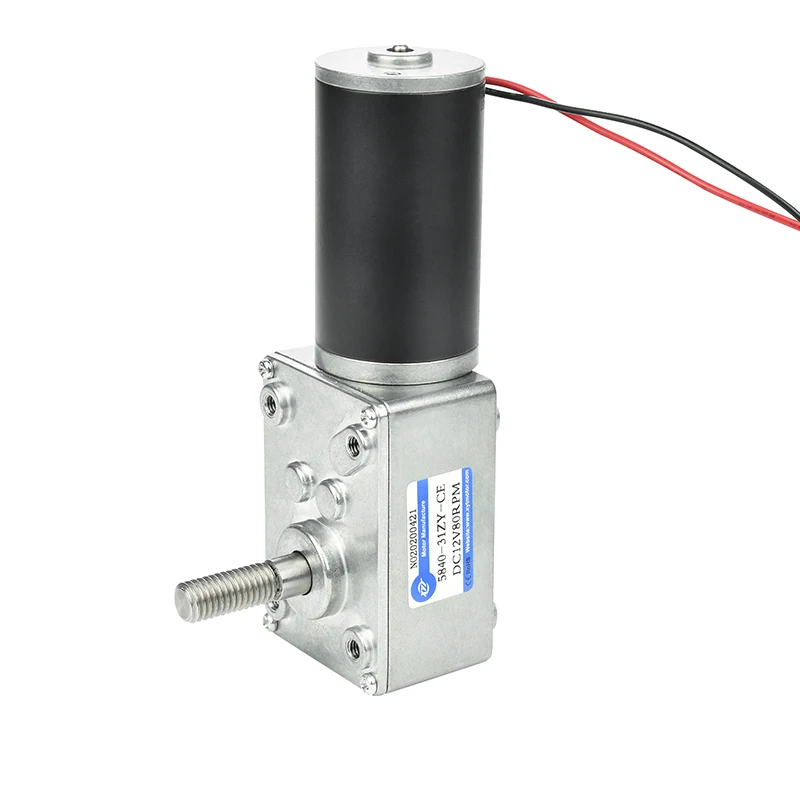 5840-31ZY Miniatur-Turbo-Schnecken-DC-Getriebemotor mit M8-Schraube, selbstsicherndes Getriebe, 12 V, 24 V DC, Elektromotor, 5–470 U/min, Geschenkhalterung