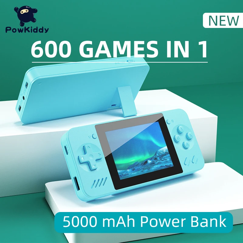 POWKIDDY Q35 Handheld Game Console 5000mAh Mobile Power Supply 8 Bit Game Cheap Children's Gifts Av Out Support Two Players