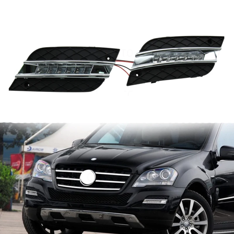 

2PCS 12V LED For Mercedes Benz ML350 W164 ML300 ML320 2010 2011 DRL Daytime Running Lights Daylight Fog Head Lamp Cover