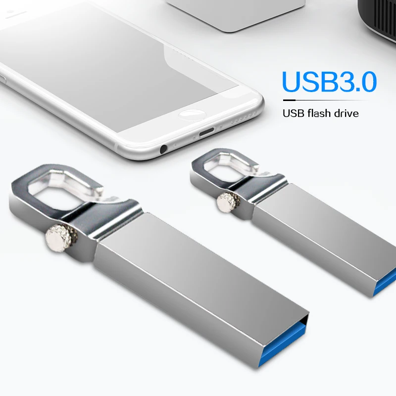 Kim Loại USB Bộ Nhớ Flash 128GB Bút USB 3.0 Đèn LED 8GB 16GB 32GB 64GB Tốc Độ Cao 128GB Pendrive 256Gb USB