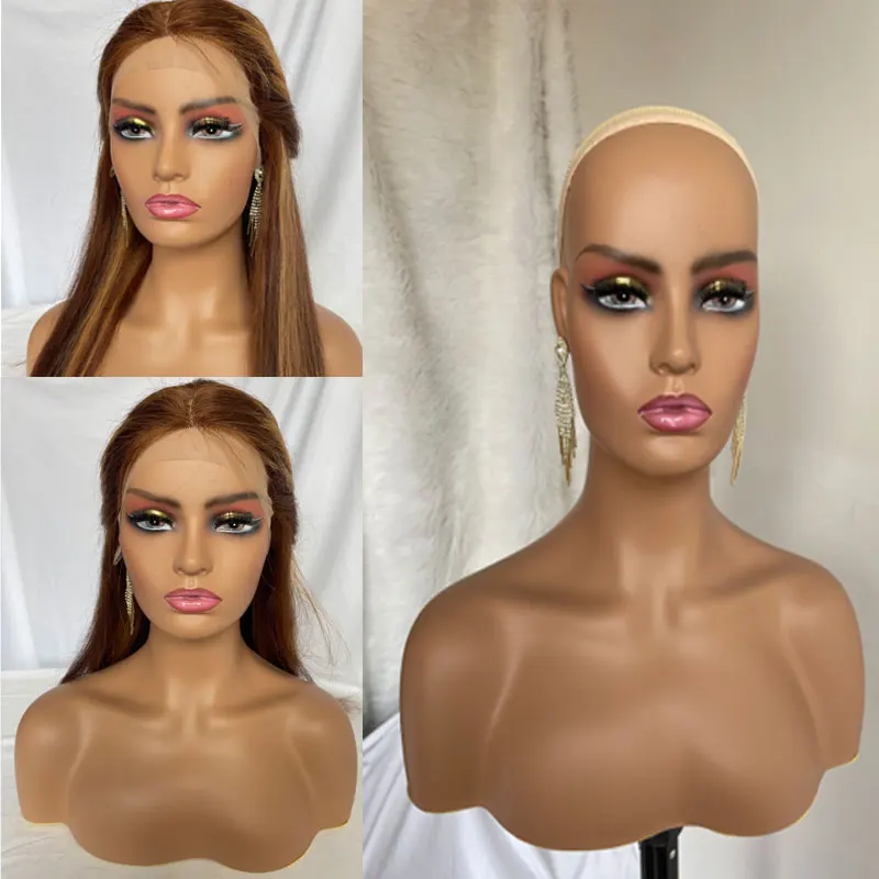 Mannequin Head With Make Up Face and Shoulders Display Manikin Head Bust for Wigs,Makeup,Hats,Sunglasses Beauty Accessories