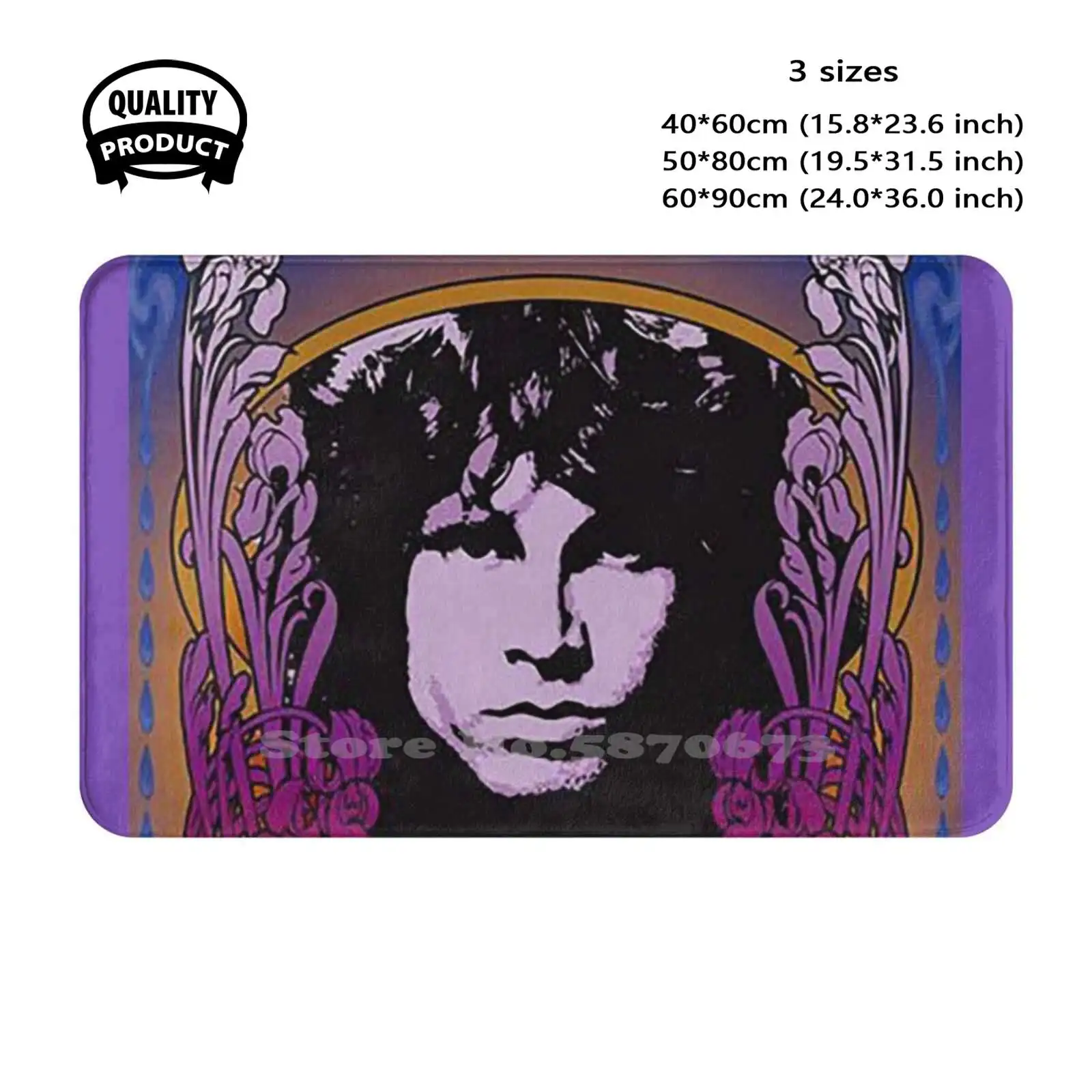 Band Tshirt Soft Cushion Home Carpet Door Mat Car Rug Music Funny Jim Morrison Retro 60S 70S Boys Car Door Guy Cool Eatjin J