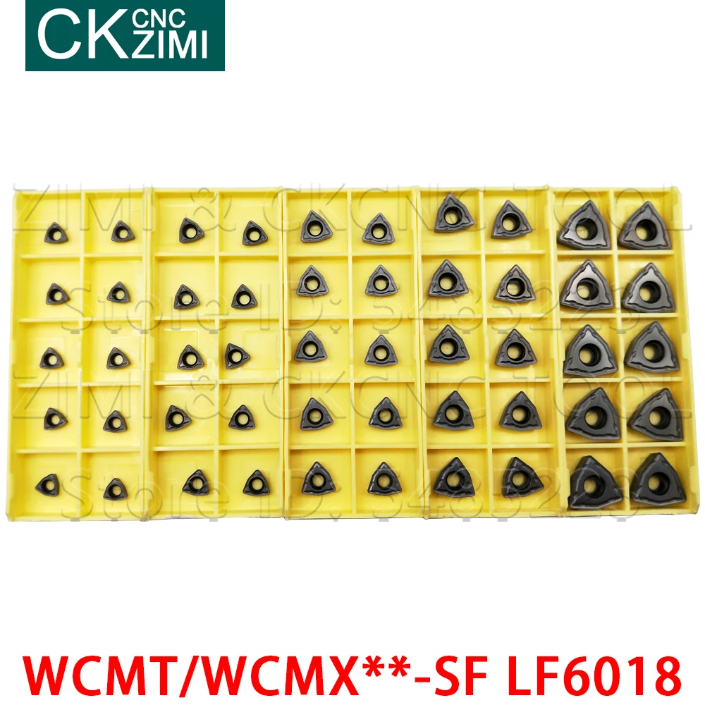 WCMT030208-SF WCMT050308-SF WCMT06T308-SF WCMT080412-SF WCMX040208-SF LF6018 كربيد CNC تحول U الحفر إدراج WCMT WCMX إدراج