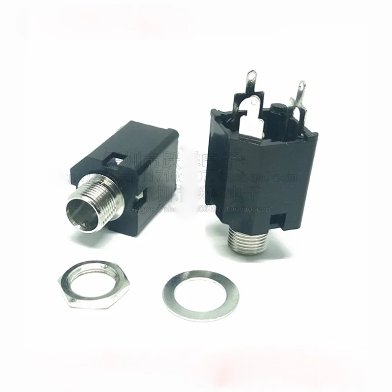 

50pcs/lot Audio Jack Guitar PJ-612 PJ612 6.35 6.5mm Female 3Pin 5pin Metal Dual-channel Video socket