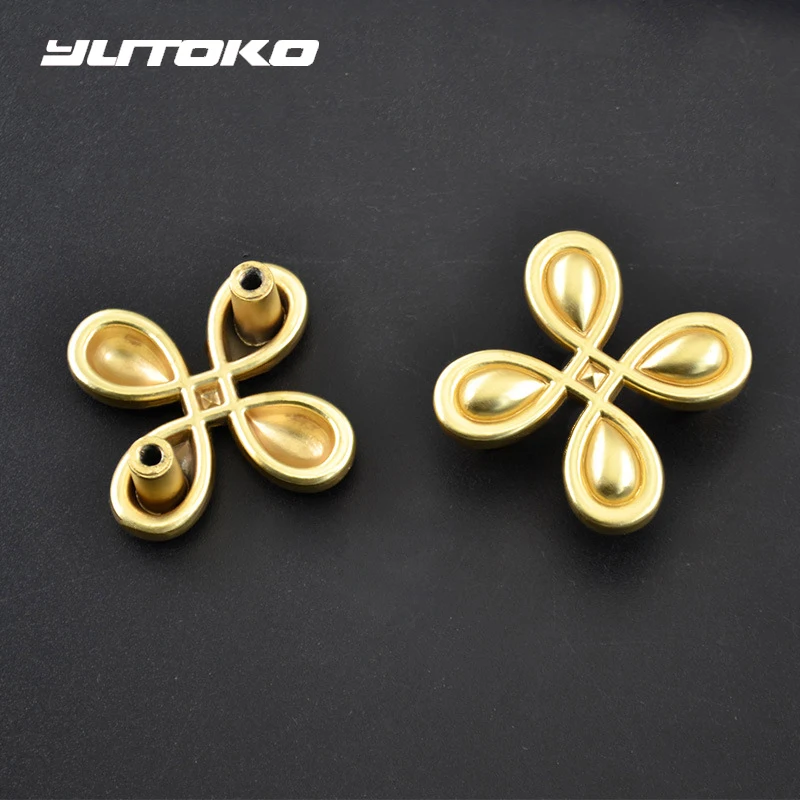 

Yutoko Gold Four Leaf Clover Shape 32mm Cabinet Door Knobs Handles Furniture Handles Cupboard Wardrobe Drawer Pulls Hardware G40