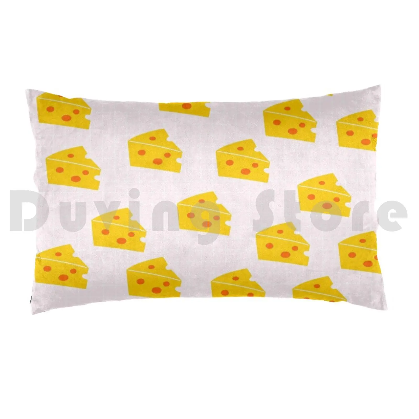 Cute Cheese Pillow Case Printed 50x75 Yellow Pink Cheese Cheese Print Cheese Pattern Cheese Lover Gift Cheesy