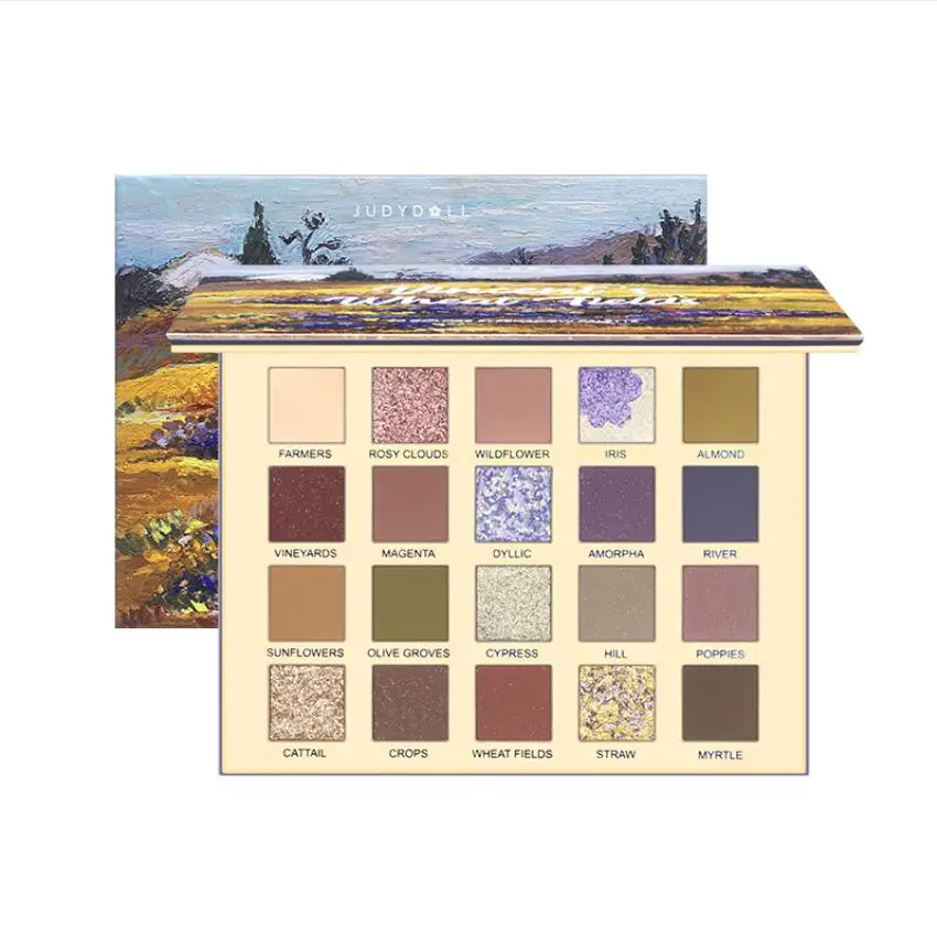 Judydoll 20 Colors Vincent‘s Wheat Fields Eyeshadow Palette Purple Ear Oil Painting Matte Shimmer Glitter Eye Makeup Cosmetic