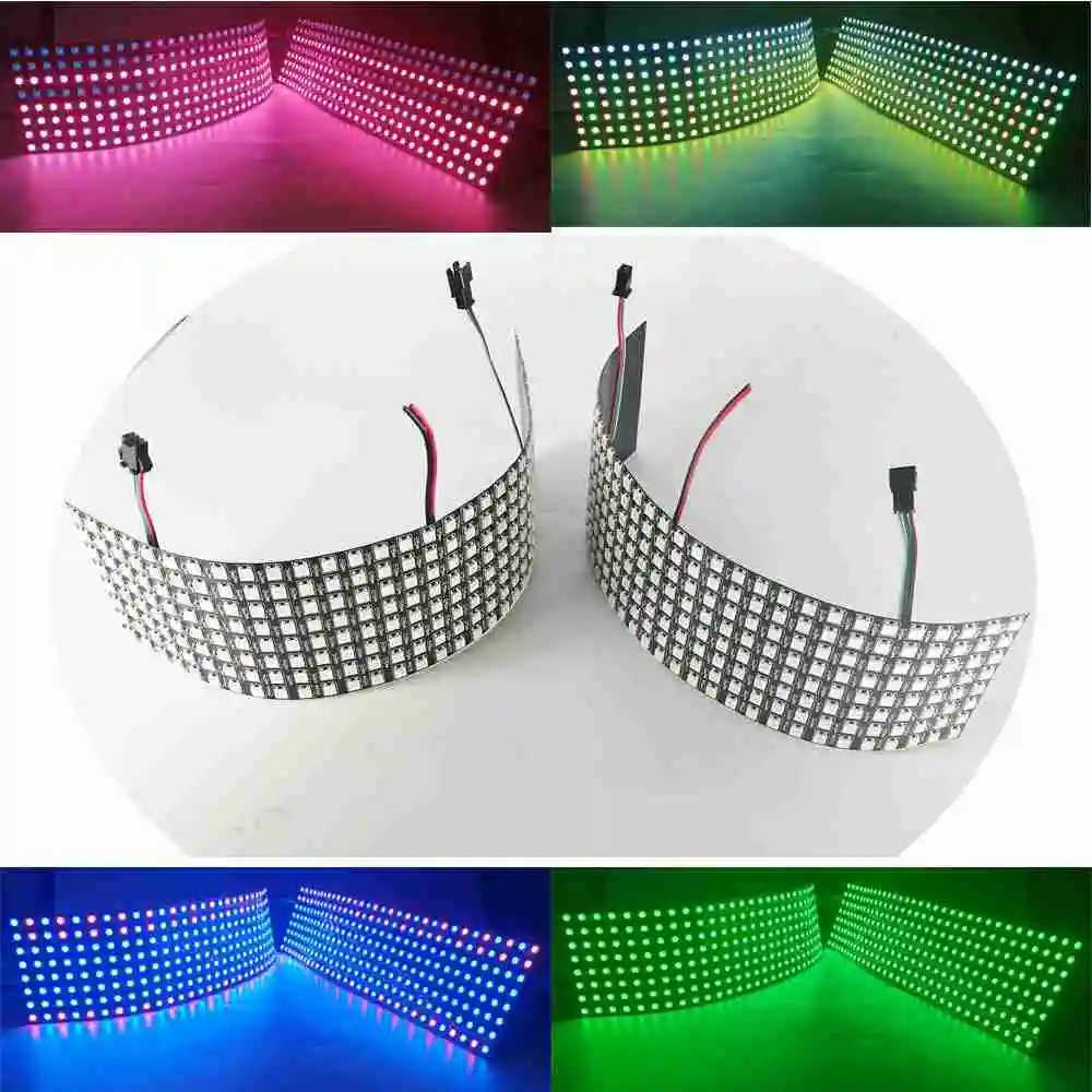 1-10PCS WS2812b 8X32 Einzeln Adressierbaren Led-Panel 5050 RGB Bildschirm Modul 256 Pixel 3Pin Flexible Verformbaren Block DC5V