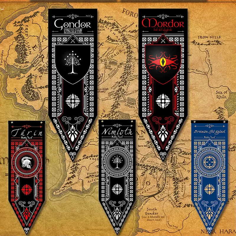 Home Decor Mordor Dark Tower LORs flags White Tree of Gondor Silmarillion Turin Gil-galad Flag decoration valance