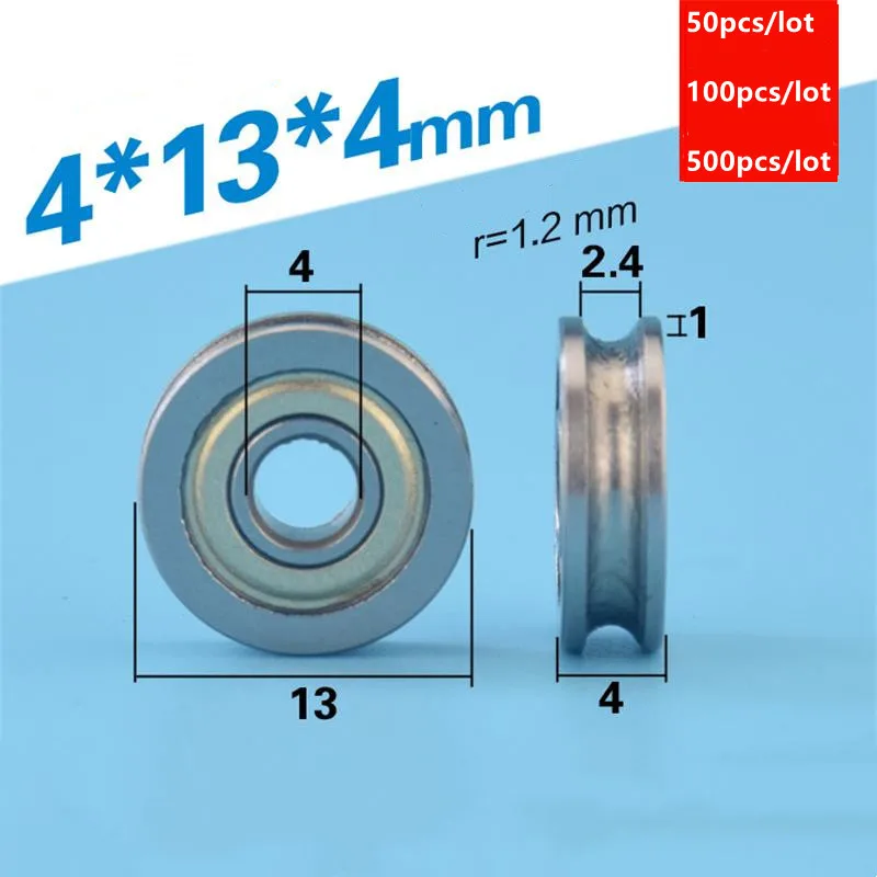 

U groove bearing 4*13*4mm 604ZZ 604 carbon steel guide wheel roller pulley 4x13x4 3d printer parts