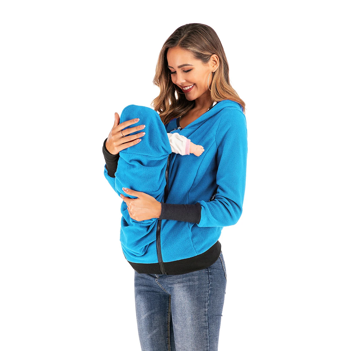 2024 New Maternity Hooded Kangaroo Pregnant Women Baby Carrier Jacket Outerwear Coat Hoodies with Baby Carrier Thicken Clothes