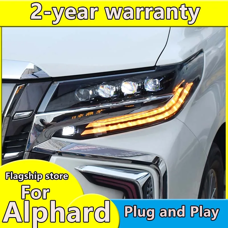 Car headlamp for Toyota Alphard vellfire 30 headlight for Alphard headlight assembly dynamic turn signal