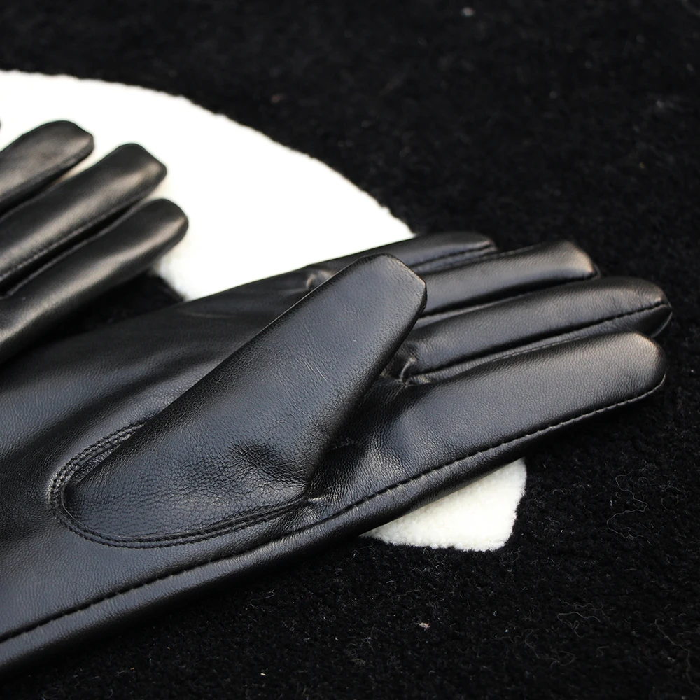 Custom Length Size Women Genuine Leather Glove Extra Long Straight Style Sheepskin Gloves Elbow Gloves