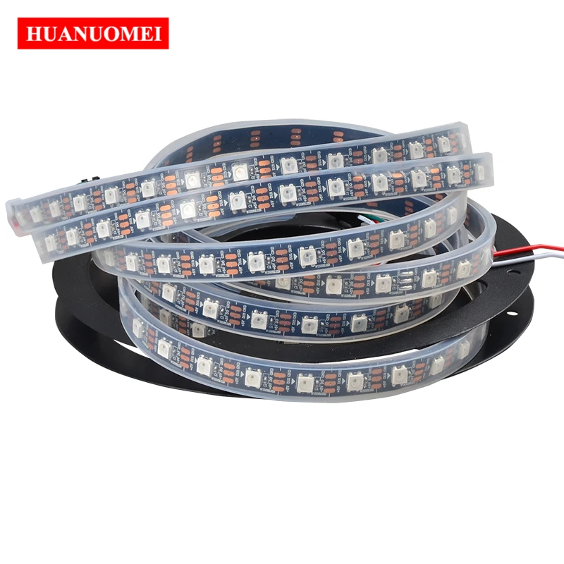 5M RGB LED Strip Lights DC5V 74LEDs/m SK6812 Digital Pixel Flexible Neon SMD WS2812B TV Tape Lamp Waterproof IP67 with Black PCB