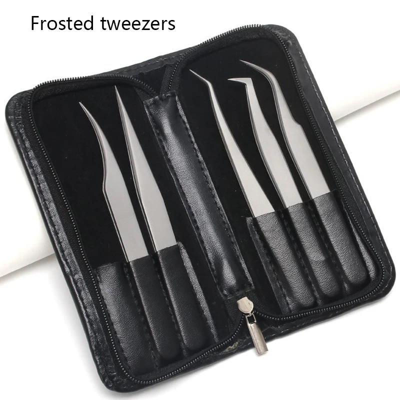 Frosted tweezers High Precision Antimagnetic Anti Acid Tweezers Pro Tool for Eyelash Extension