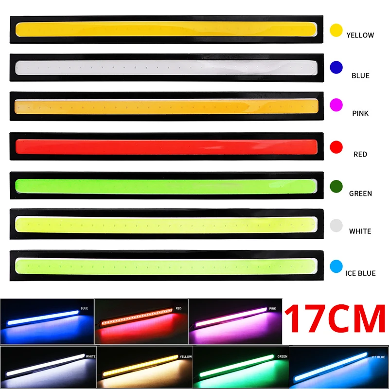 17cm 12V COB LED DRL Driving Daytime Running Lights Strip Waterproof Car Styling LED Lamp Auto Car Working Light