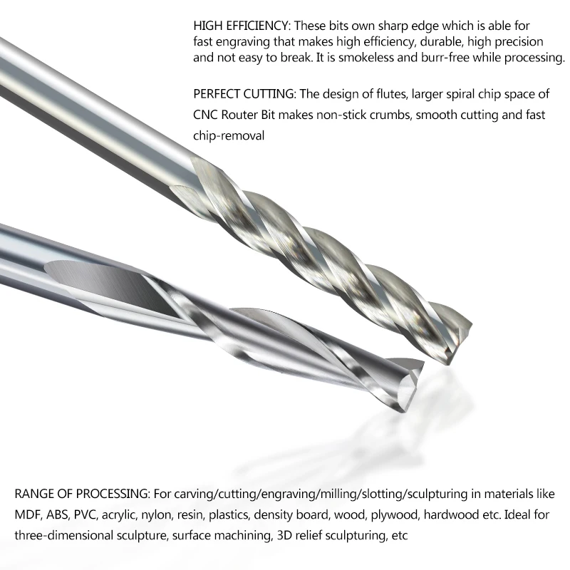 Frees 10 Stuks 1/8 Schacht Cnc Graveren Bit Radiusfrees 3 Fluit Platte Frezen Bit Cnc Router bit Frezen Tool