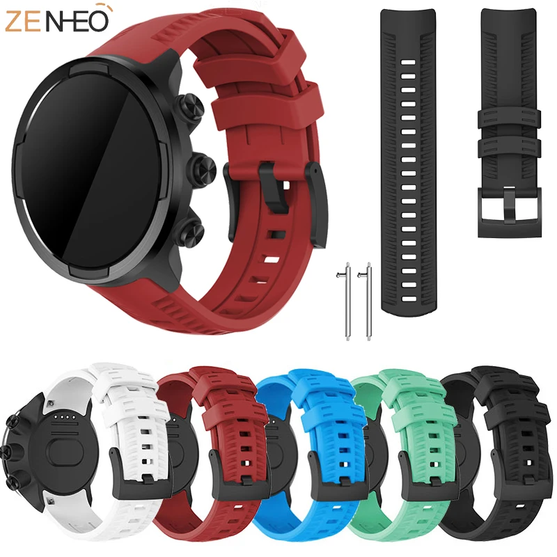 24mm Silicone Replacement Accessory Watch Band Wrist Strap Bracelet for Suunto 9 /9 Baro/D5/ Spartan Sport Wrist HR Smartwatch