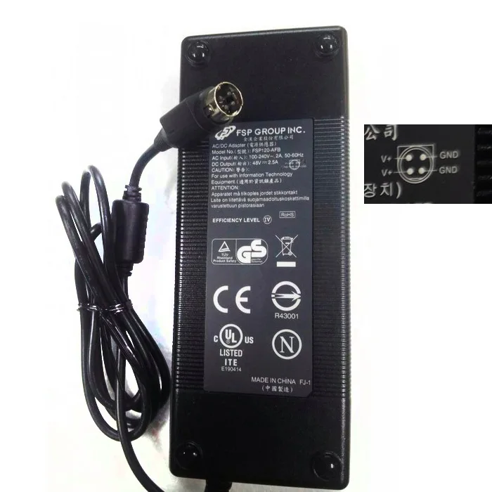 電源アダプター,4ピン充電器,48v,2.5a,FSP120-AFB w,sco sg300 120 FSP120-AFA sf302 SG-300-10P fsp,SG200-08P