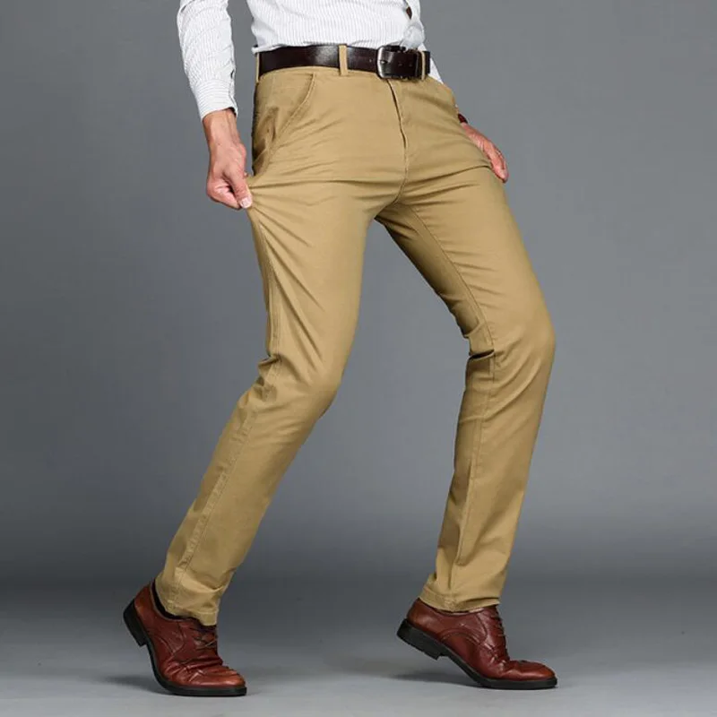 

Men Casual Pants 9XL 10XL Large Size Stretch Trousers 7XL 8XL autumn New Arrival Cotton 44 46 Khaki Elasticity Straight Pants