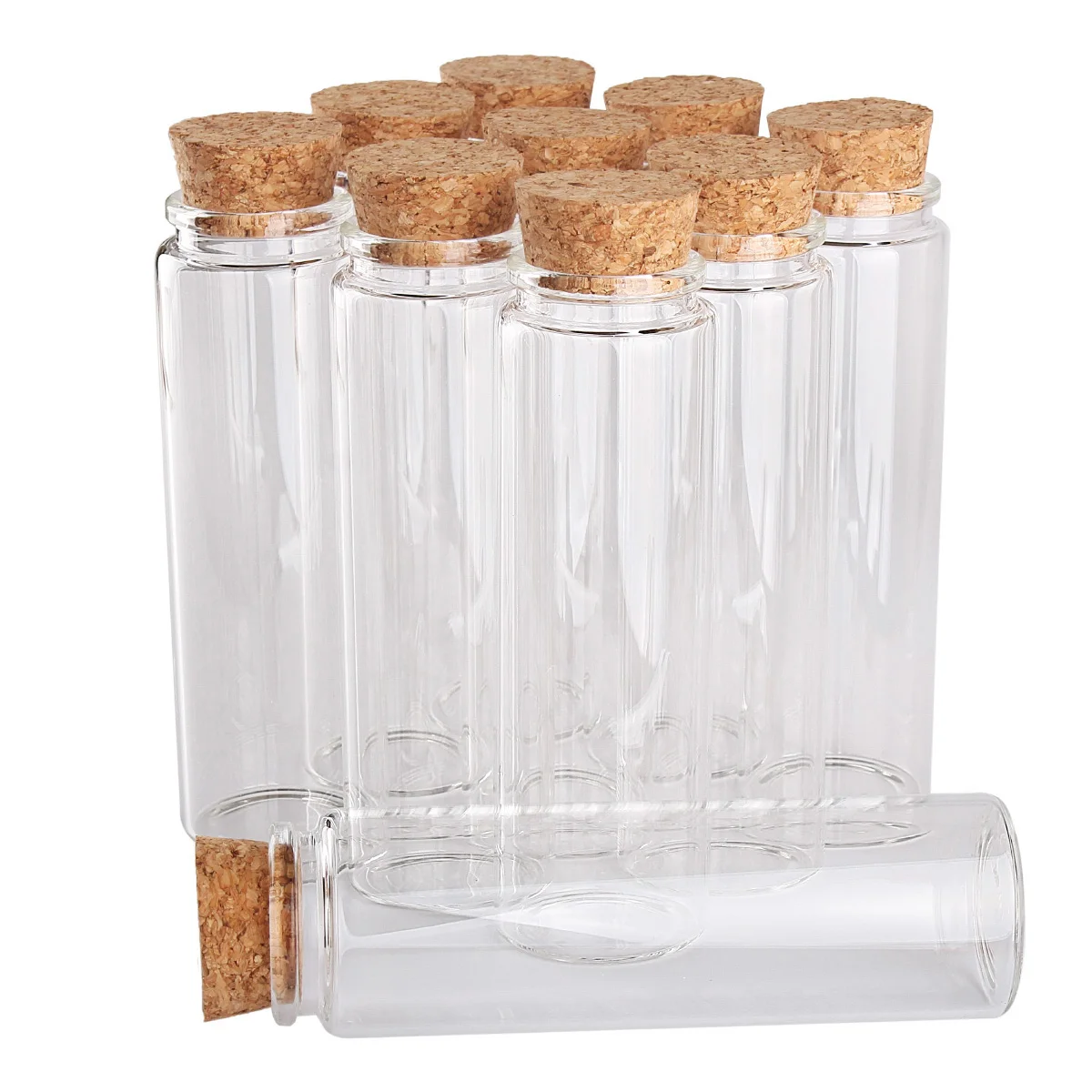 

12 pieces 200ml 47*150*32mm Glass Bottles with Cork Stopper Spice Bottle Jars Vials Glass Container Wedding Farours Crafts