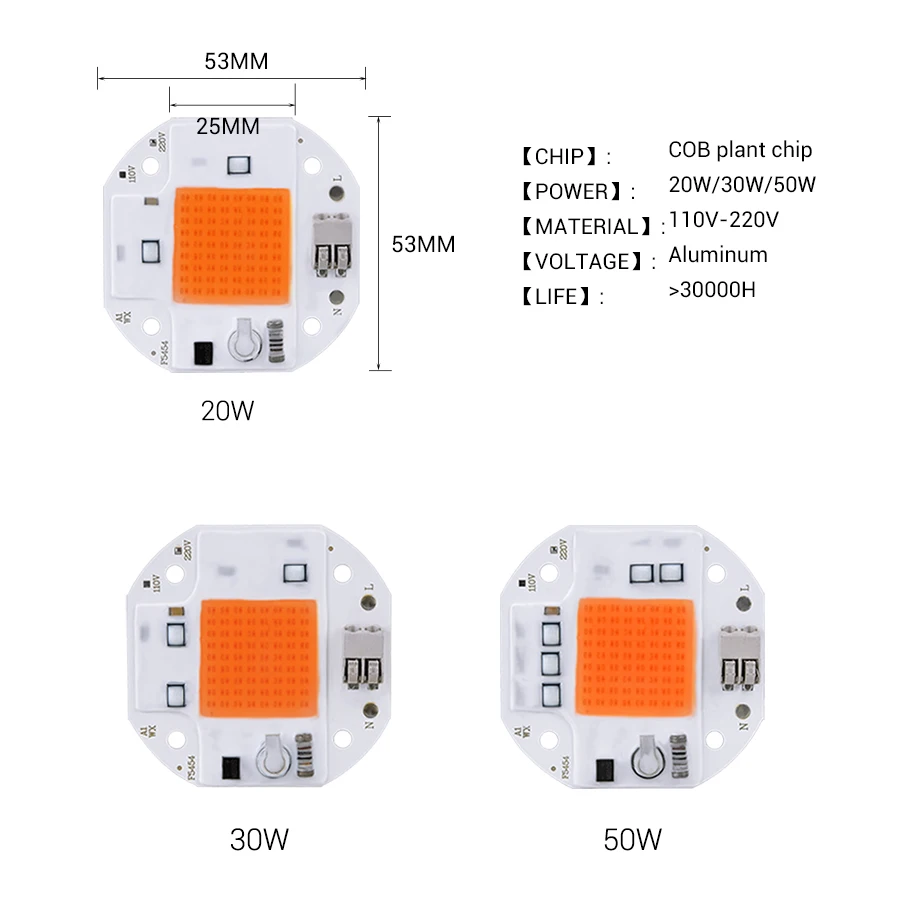 COB LED Anlage Wachsen Licht Lampe Volle Spektrum 220V 110V 20W 30W 50W Phytolamp Wachsen LED-Chip Lampe Für Pflanzen Sämling Hydro Blume