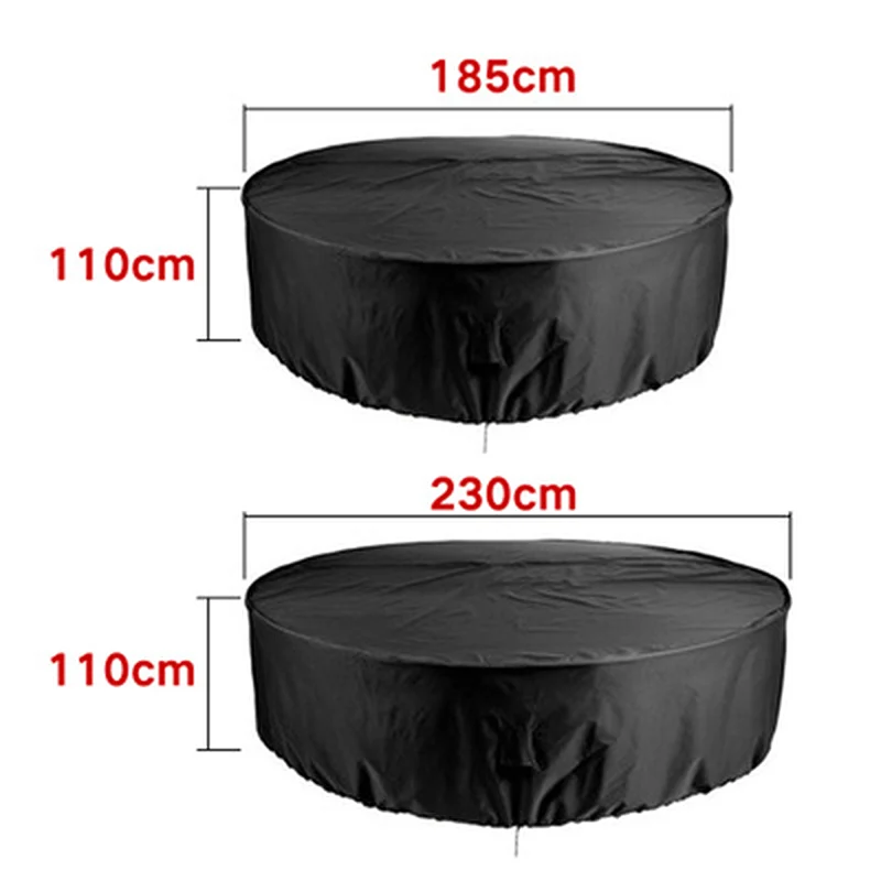 Oxford Cloth Round Furniture Cover Dustproof Waterproof For Outdoor Patio Garden Terrace Round Table Cover Pool Protective Case