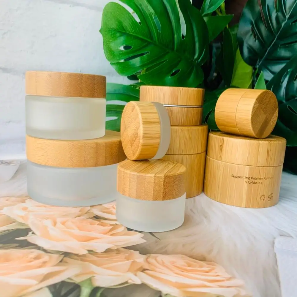 

10g 30g 50g ECO Protection Bamboo Wood Bottles Lotion Jar Cosmetic Bottle With Bamboo Wood Lid Essence Packaging Container Jars