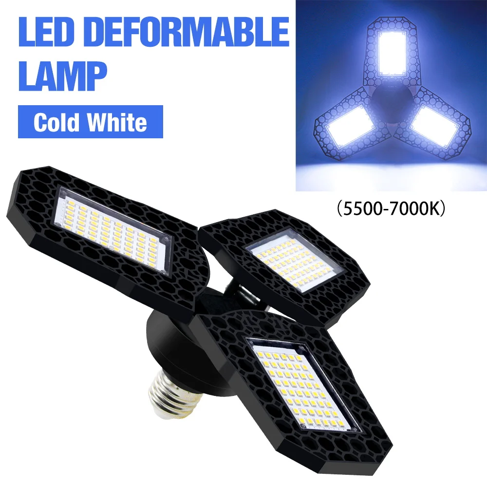 E27 220V LED Garage Gloeilamp Opvouwbare Vervormbare Magazijnlamp 110V E26 40W 60W 80W Koud/Warm Wit Voor Thuis Werkplaats Verlichting