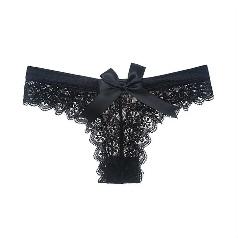 المثيرة الأزهار الدانتيل النساء ثونغ عودة وصمة عار الملمس القوس مثير الملابس الداخلية سراويل شفافة الصلبة الملابس الداخلية ملخصات للنساء S1324 #6