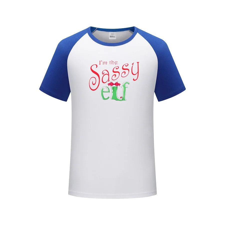 I'm The Sassy Elf Shirts Women Raglan Christmas Baseball T-Shirt Letter Print Xmas Graphic Tee Tops Shirts