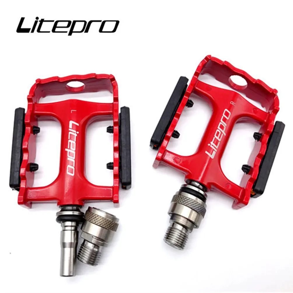 Litepro For Brompton Folding Bike Sealed Bearing Pedal Steel Axle Bicycle Quick Release Pedals