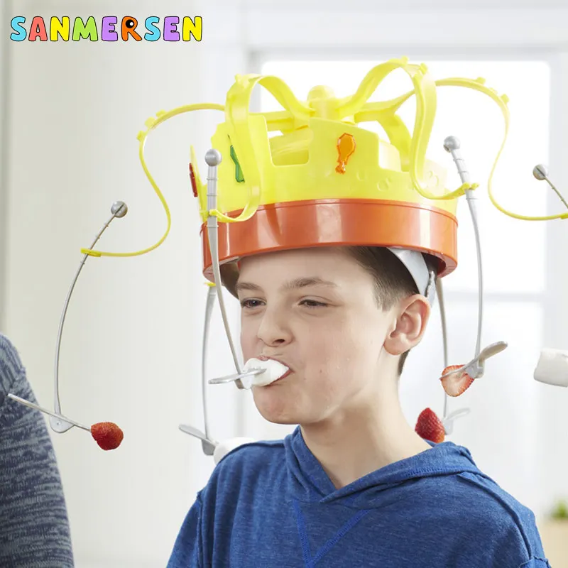 Family Party Games Funny Food Crown Hat Trick Toy Tidy Crown Eat The Food With Revolving Party Parent Child Interactive Toys