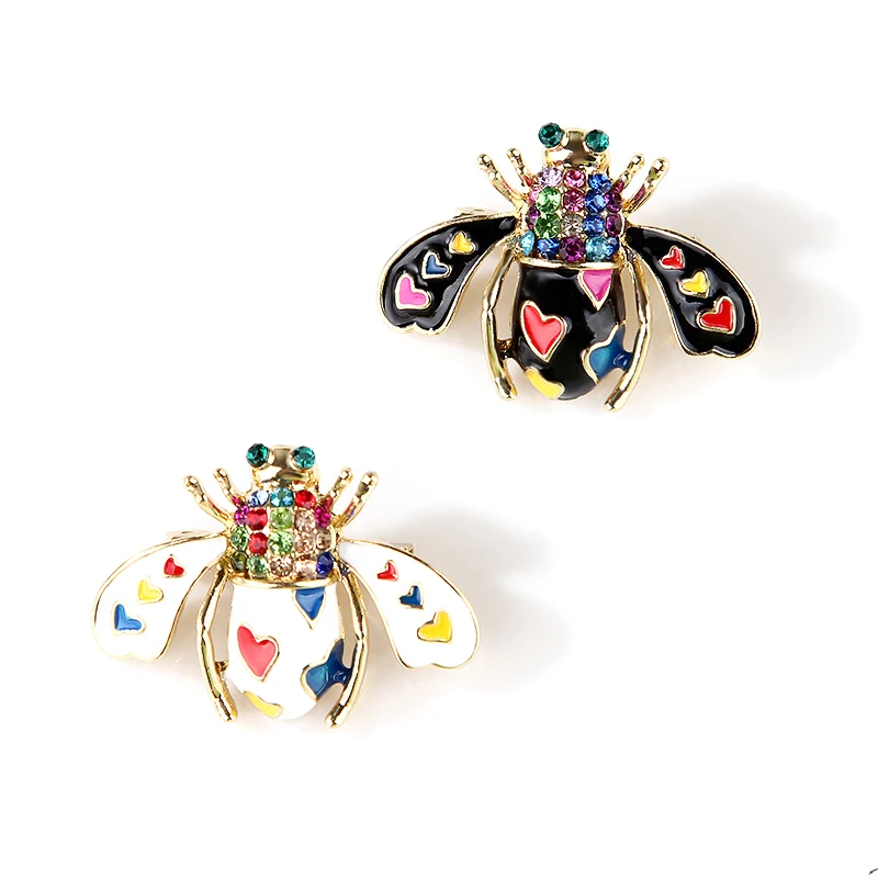 Rhinestone Bee Brooch Enamel Pin Antique   Color Fashion Insect Brooches For Women Fine Jewelry Animal Little Bee Brooches