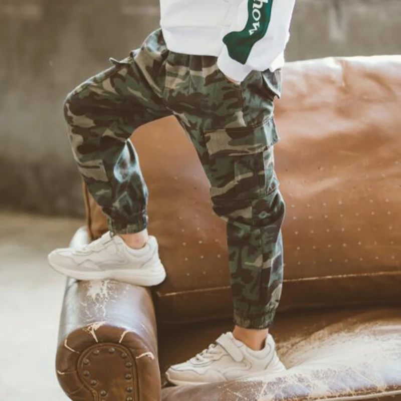 2024 Spring Autumn Boys Pants Kids Clothing Boys Camouflage Pants Cotton Kids Full Length Pants Children Trousers Military Pants