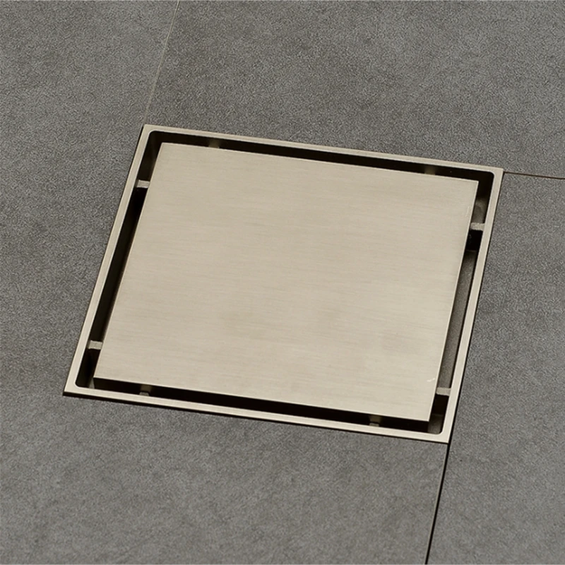 

New 15*15cm Brass Shower Drain Bathroom Floor Drain Tile Insert Square Anti-odor Floor Waste Grates