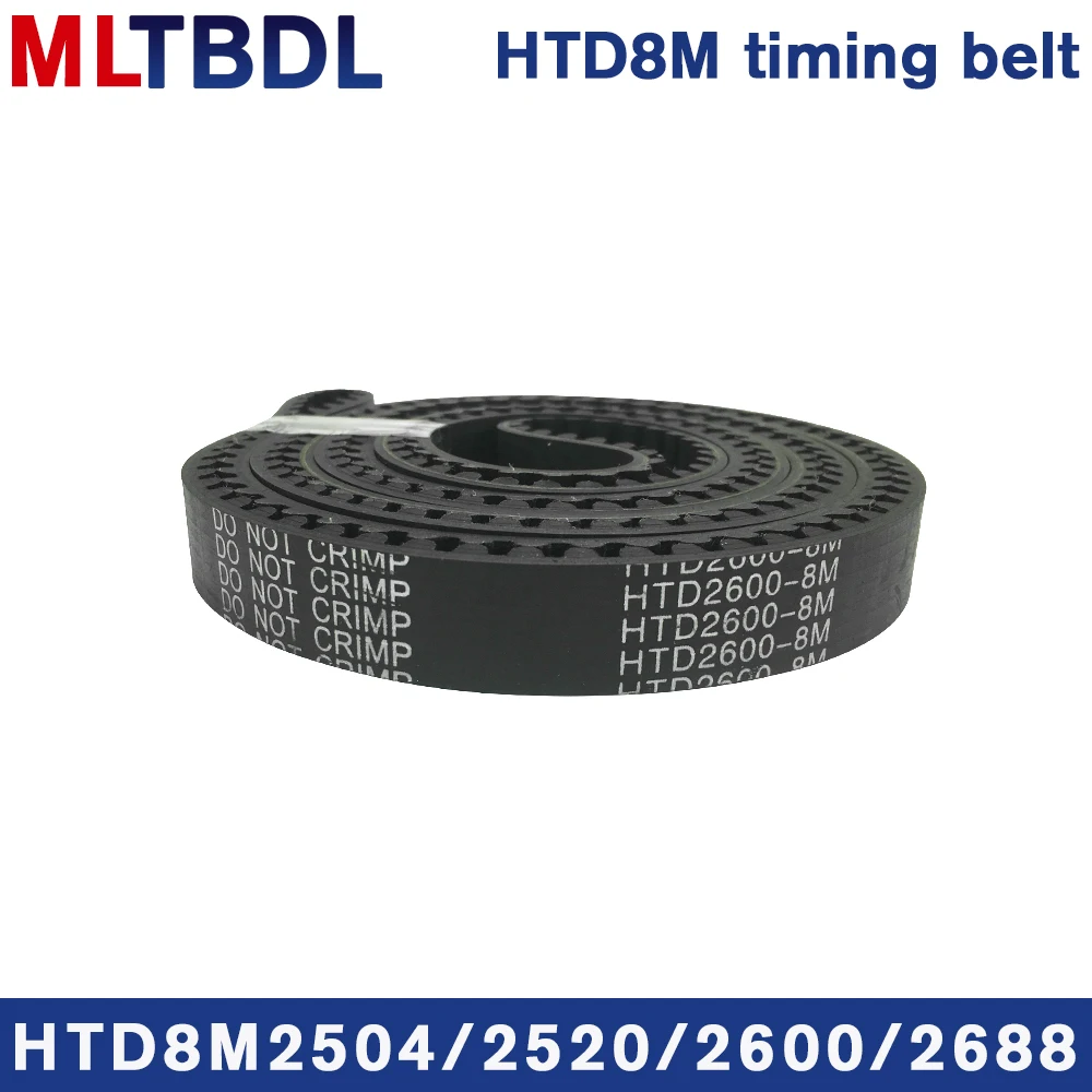 

Rubber synchronous belt HTD8M 2504 2520 2600 2688 pitch=8mm arc tooth industrial transmission toothed belt width15/20/30/40