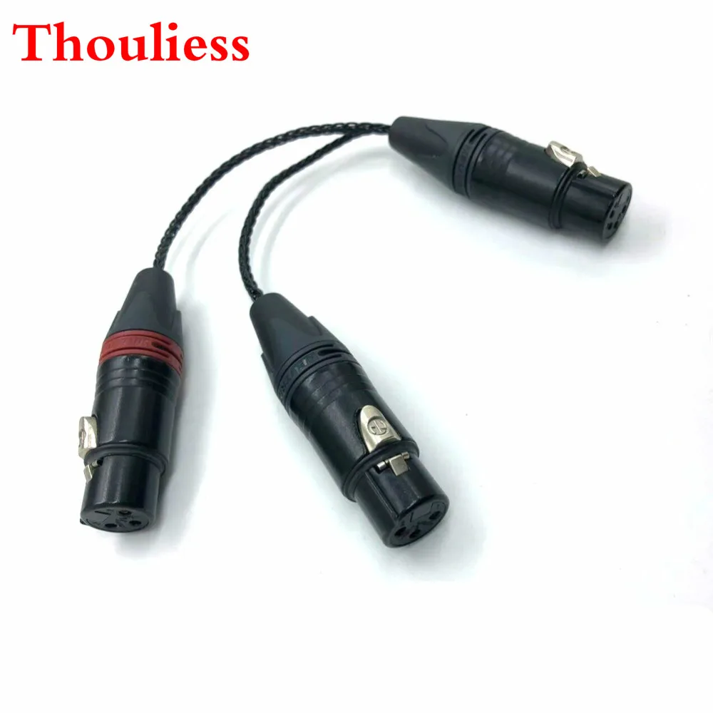 

Thouliess 4pin XLR мама до 2x 3pin XLR мама кабель Hi-Fi XLR кабель аудио удлинитель Кабель провод линия