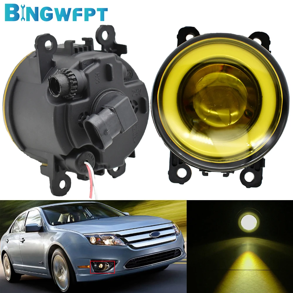 2pcs/set Daytime Running Light Fog Light Angel Eye Fog Lamp Assembly H11 LED 12V For Ford Fusion Estate JU 2002-2008