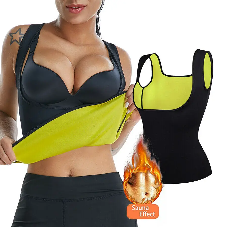 Women Hot Sweat Body Shaper Slimming Workout Shirt Vest Thermo Yoga Fat Burner Waist Shaper Trainer Cincher Gym Sauna Bodysuit