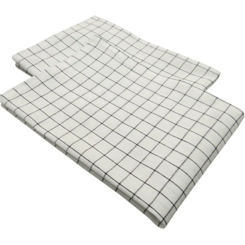 2pcs/set Kitchen Towel Dish Cleaning Cloth Cotton Table Napkin Tea Towel Printed Durable 40x60cm Pure Material Stripe Plaid 2PCS