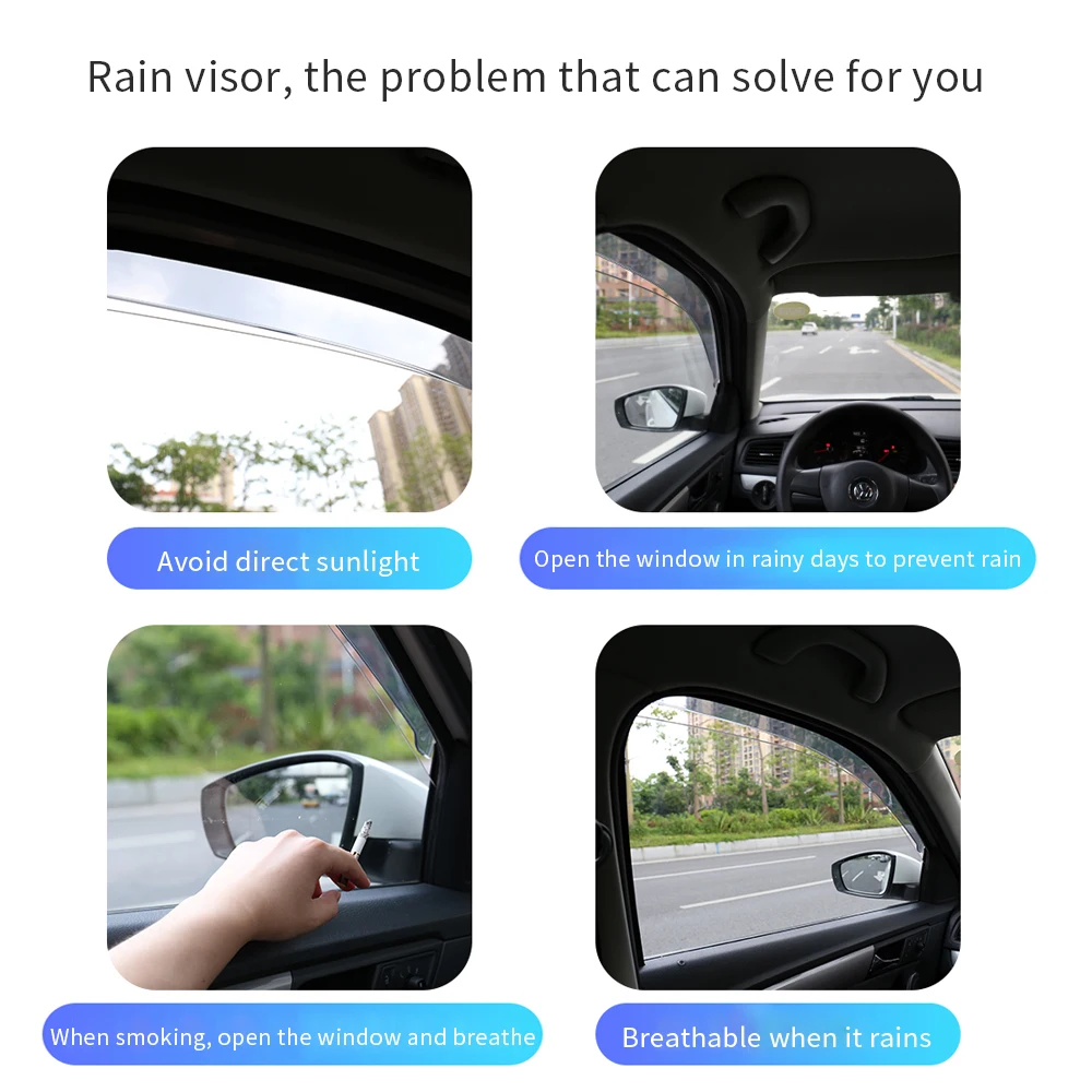 ABS 4pc Smoke Car Window Visor For JMC S300 For Ford TERRITORY 2019 Car Sun Rain Guard Wind Deflectors Car Styling Accessories